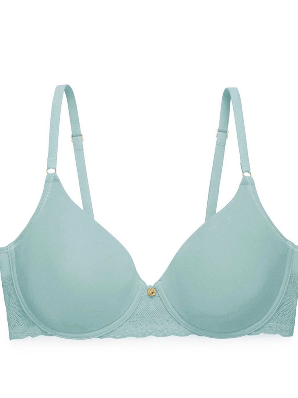 Natori Pale Aqua Light Blue T-Shirt Bra with Lace Band 32DD